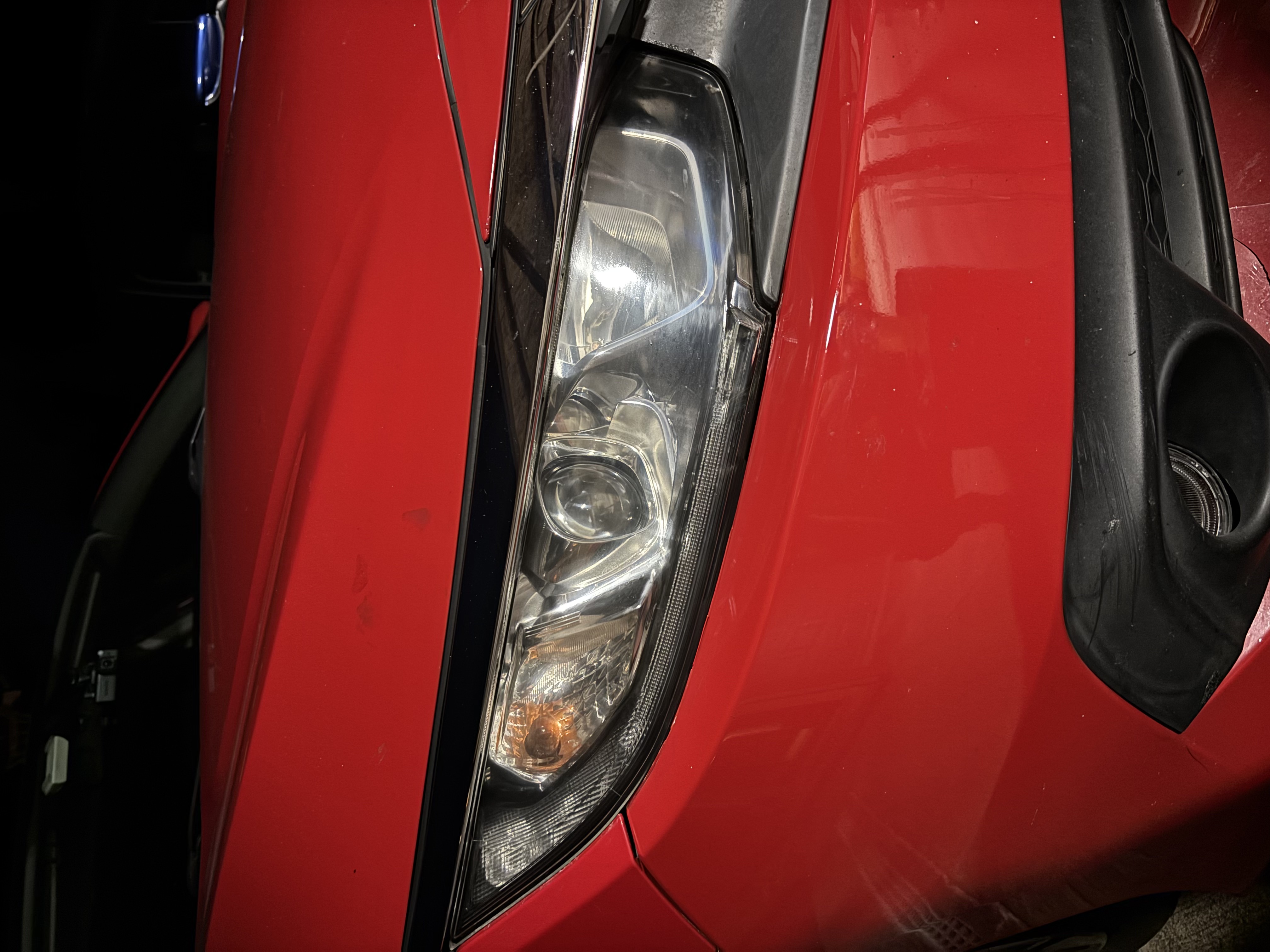Before restoration — foggy headlight