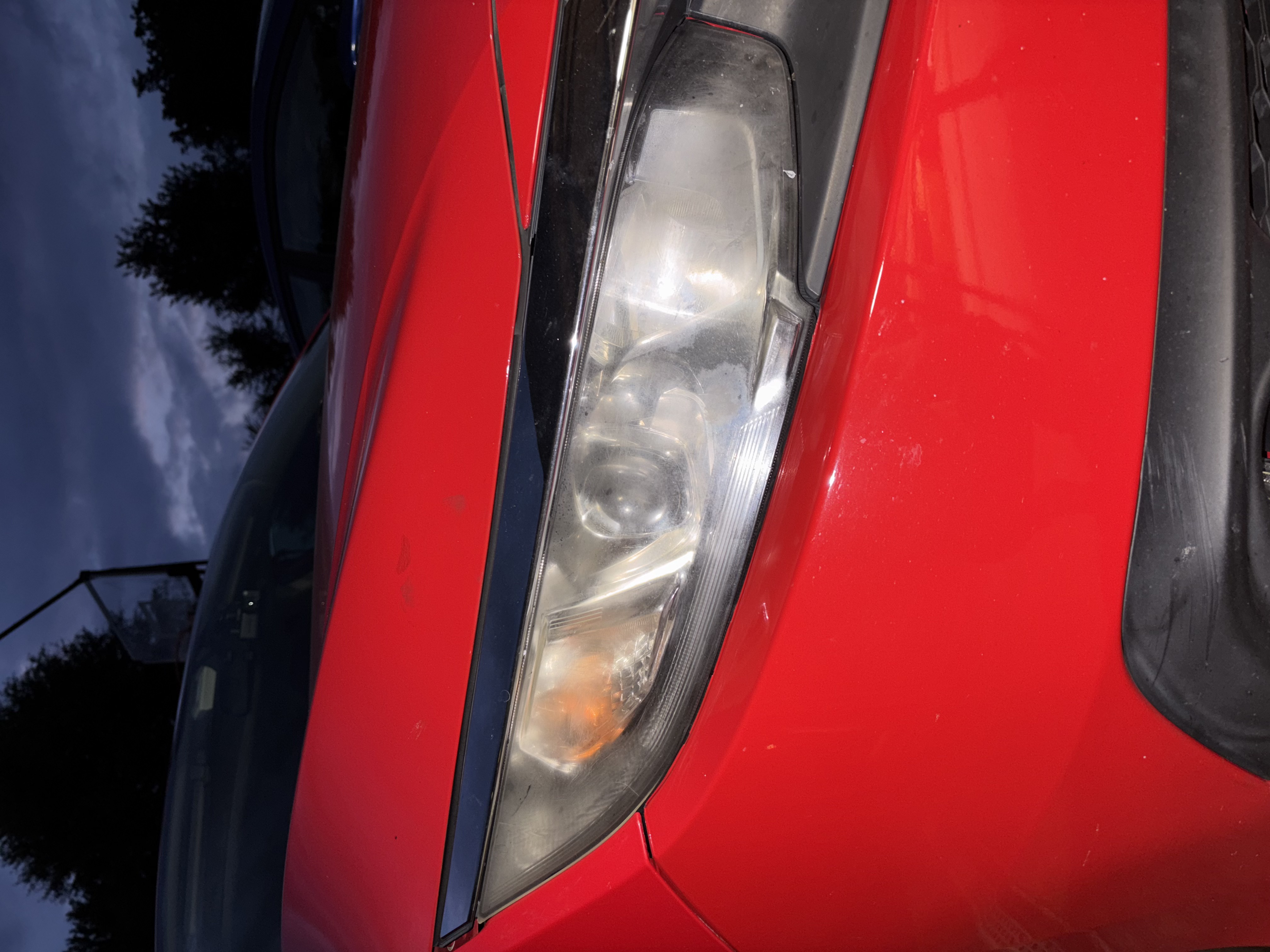 After restoration — restored headlight