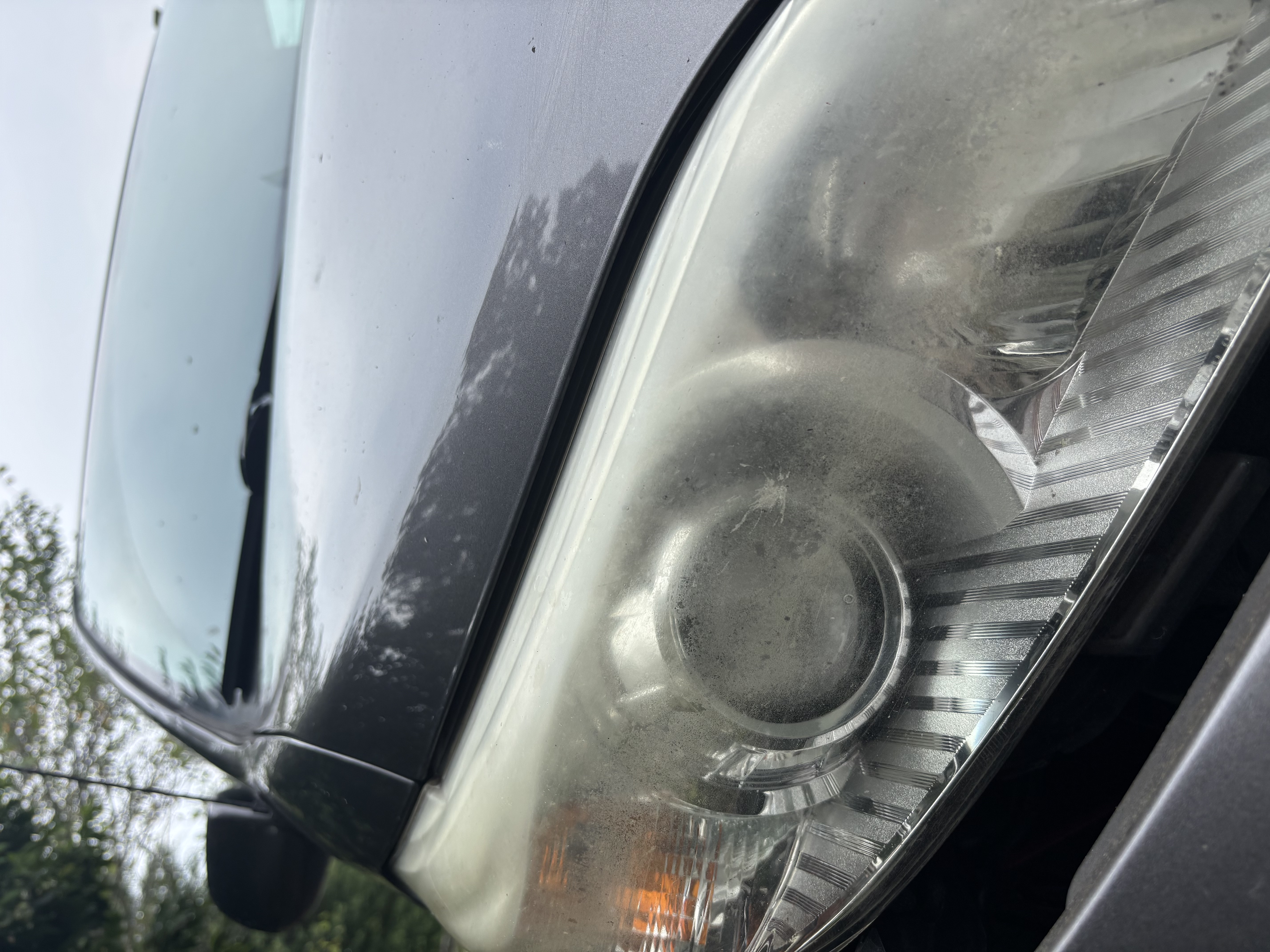 After restoration — polished headlight