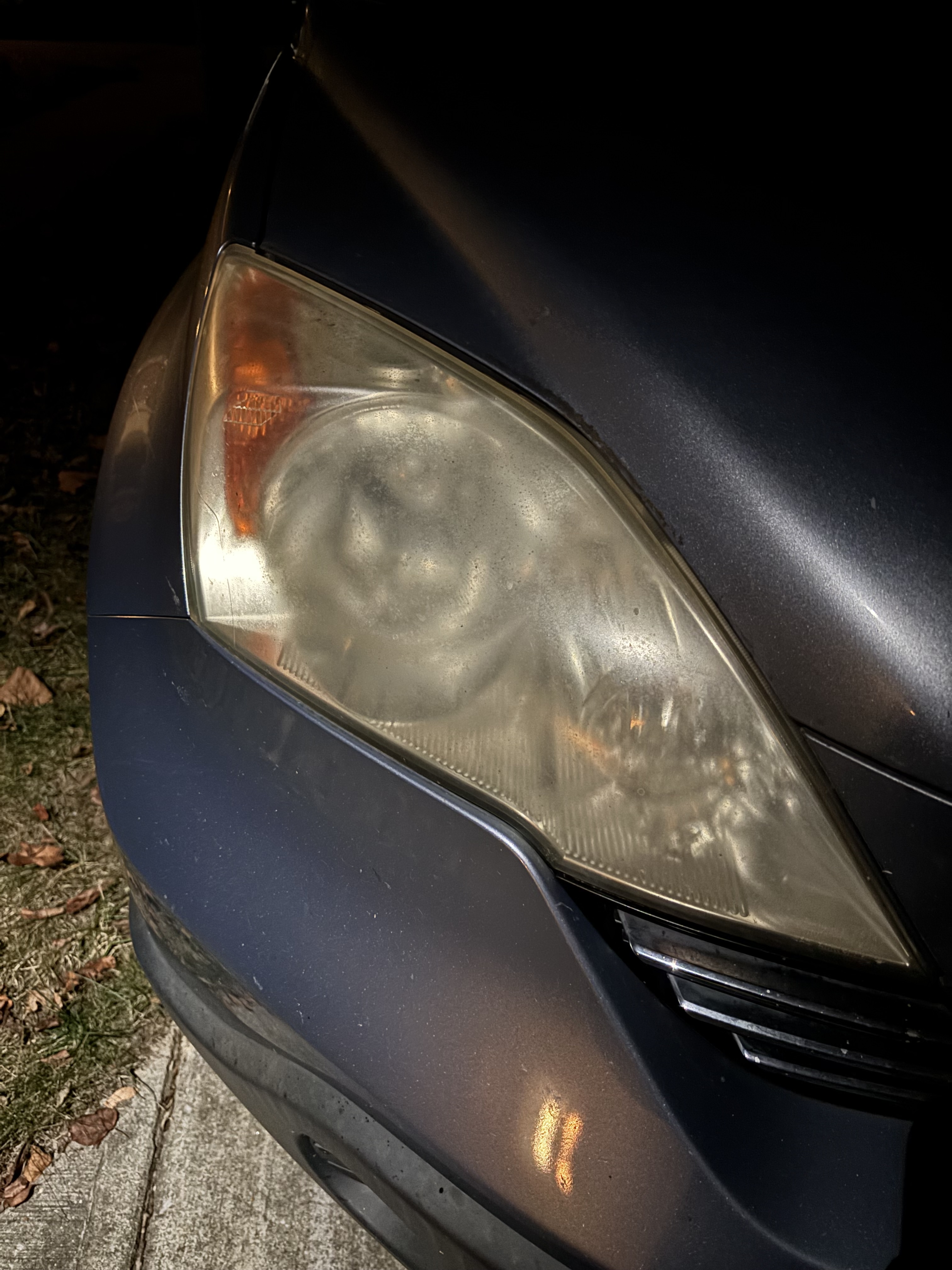 After restoration — polished headlight